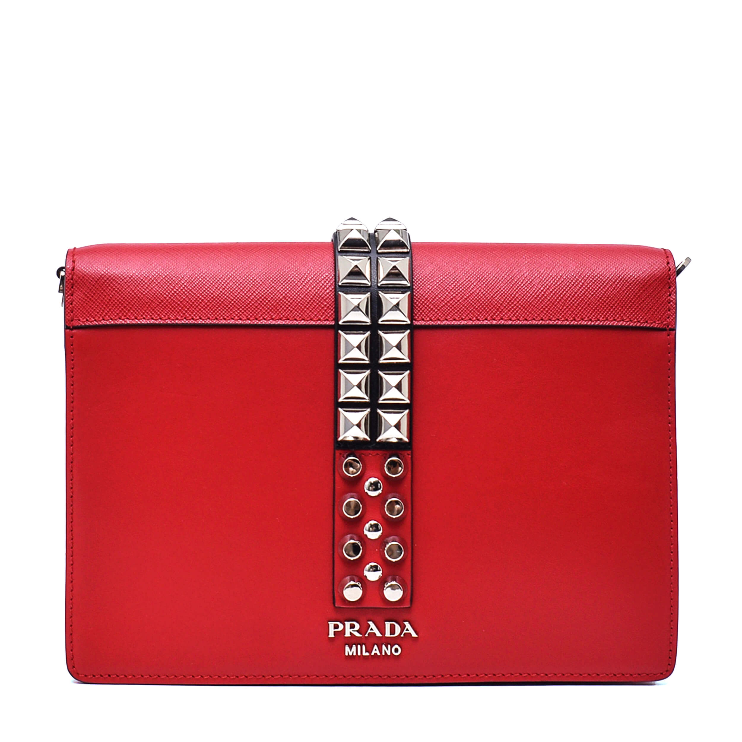 Prada - Red Calfskin Leather Elektra City Bag 